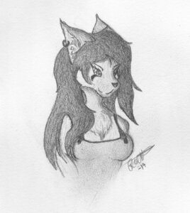 Rating: Safe Score: 0 Tags: 2014 anthro crasy domestic_cat e621 felid feline felis female greyscale hi_res mammal monochrome solo User: bunchy7s