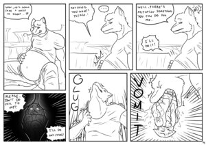 Rating: Questionable Score: 0 Tags: abdominal_bulge anthro bodily_fluids canid canine comic dialogue digital_drawing_(artwork) digital_media_(artwork) domestic_cat duo e621 english_text felid feline felis forced gamma_(james_howard) idea james_howard light_bulb male male/male male_pred male_prey mammal martin_(james_howard) monochrome multiple_scenes oral_vore regurgitation saliva size_difference tail text vomit vomiting vore User: bunchy7s