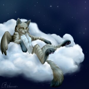 Rating: Safe Score: 0 Tags: 1:1 ambiguous_gender angel brown_body brown_eyes brown_fur chest_tuft cloud countershading domestic_cat e621 feathered_wings feathers felid feline felis feral fluffy fluffy_tail fur korcika looking_away mammal night on_cloud outside pawpads paws pink_nose reclining sitting sky skyscape solo star stripes tail tuft wings User: bunchy7s