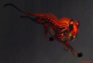 Rating: Safe Score: 0 Tags: ambiguous_gender claws digitigrade e621 felid feral fire fur glowing glowing_eyes glowing_markings green_eyes jumping lavacat mammal markings quadruped simple_background solo tail User: bunchy7s