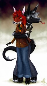 Rating: Safe Score: 0 Tags: 2010 anthro aven canid canine canis deer duo e621 female hi_res hug hugging_another hugging_from_behind male mammal masquer playful shadowwolf silly standing surprised tail tickling wolf User: bunchy7s