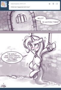 Rating: Safe Score: 0 Tags: black_and_white blush collar cuff_(restraint) cutie_mark dungeon e621 english_text equid equine female feral friendship_is_magic greeting hair handcuffs hasbro horn john_joseco long_hair mammal metal_cuffs monochrome my_little_pony mythological_creature mythological_equine mythology restraints shackles solo tail text trixie_(mlp) tumblr unicorn User: bunchy7s