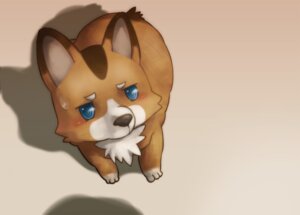 Rating: Safe Score: 0 Tags: ambiguous_gender blue_eyes blush canid canine canis domestic_dog e621 feral fur looking_at_viewer mammal ni_ki nikiciy solo User: bunchy7s