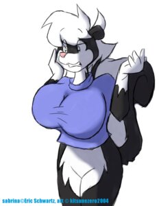 Rating: Safe Score: 0 Tags: anthro big_breasts black_body black_fur bottomless breasts clothed clothing e621 eyewear female fur glasses gloves_(marking) hair kitsunezero2004 mammal markings mephitid sabrina_(sabrina_online) sabrina_online shirt simple_background skunk solo striped_skunk tail topwear white_background white_body white_fur white_hair User: bunchy7s