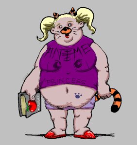 Rating: Questionable Score: 0 Tags: clothing e621 felid female footwear human mammal otaku overweight overweight_female pantherine shoes slippers solo stripes tail tiger tiger_costume unknown_artist vorge User: bunchy7s