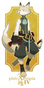 Rating: Safe Score: 0 Tags: 1:2 anthro canid canine dagger e621 fox male mammal melee_weapon pixiv_fantasia pixiv_fantasia_iv solo sword tail weapon yow User: bunchy7s