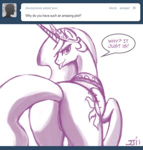 Rating: Explicit Score: 0 Tags: 2011 anus ask_blog ask_princess_molestia barely_visible_anus barely_visible_genitalia barely_visible_vulva butt crown cutie_mark dialogue e621 english_text equid equine fan_character feathered_wings feathers female feral friendship_is_magic genitals hair hasbro headgear horn john_joseco long_hair looking_at_viewer looking_back looking_back_at_viewer mammal monochrome my_little_pony mythological_creature mythological_equine mythology presenting presenting_hindquarters princess princess_celestia_(mlp) princess_molestia rear_view royalty simple_background smile smiling_at_viewer solo tail talking_to_viewer teasing teasing_viewer text third-party_edit tiara tongue tongue_out tumblr vulva white_background winged_unicorn wings User: bunchy7s
