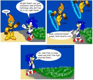 Rating: Safe Score: 0 Tags: anthro blue_body blue_eyes blue_fur bored clothing comic dialogue duo e621 emerl english_text eulipotyphlan flying footwear fur gizoid gloves green_eyes handwear hedgehog humanoid machine male mammal orange_body robot sega shoes side_mouth sonic_the_hedgehog sonic_the_hedgehog_(series) text wakeangel2001 User: bunchy7s