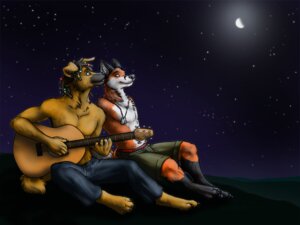 Rating: Safe Score: 0 Tags: 2011 4:3 acoustic_guitar anthro bottomwear canid canine canis clothed clothing domestic_dog dreadlocks duo e621 fox fuckie guitar male mammal musical_instrument night outside playing_guitar playing_music plucked_string_instrument red_fox romantic romantic_ambiance romantic_couple shorts sitting sky star stargazing starry_sky string_instrument tail topless true_fox User: bunchy7s