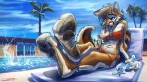 Rating: Questionable Score: 0 Tags: 3_toes alcohol anthro barefoot beverage bikini biped black_nose breasts brown_hair brown_pawpads canid canine clothed clothing cocktail crossed_legs deep_navel e621 feet female food foot_focus fox foxer421 fur glass green_eyes hair hindpaw jewelry legband long_hair looking_at_viewer lying mammal naturally_censored navel necklace nipple_tuft one_breast_out outside pawpads paws plant plantigrade poolside skimpy skin_folds sky soles solo swimming_pool swimwear tail tight_clothing toes tree tuft two-piece_swimsuit undressing water wrinkled_feet wrinkles User: bunchy7s