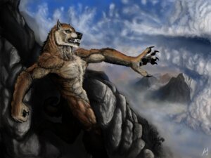 Rating: Safe Score: 0 Tags: 4:3 abs anthro biceps black_nose brown_body brown_fur canid canine canis chest_tuft claws e621 fangs fur green_eyes hi_res howlitzer_(artist) male mammal mountain muscular muscular_anthro muscular_male nude open_mouth outside pecs pose rock sky solo tan_body tan_fur teeth tuft wolf User: bunchy7s