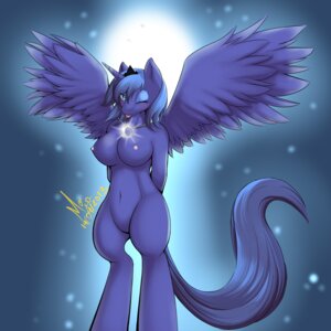 Rating: Questionable Score: 0 Tags: 1:1 2013 anthro anthrofied big_breasts blue_body blue_feathers blue_fur blue_hair breasts e621 equid equine feathered_wings feathers female friendship_is_magic fur hair hasbro hi_res horn mammal my_little_pony mythological_creature mythological_equine mythology navel nipples nude one_eye_closed princess_luna_(mlp) solo tail victorneko winged_unicorn wings User: bunchy7s