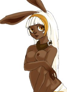 Rating: Explicit Score: 0 Tags: animal_ears brown_eyes bunny_ears dark-skinned_female dark_skin female final_fantasy final_fantasy_tactics_advance hairband long_hair rule34 simple_background sitcake solo topless viera white_hair User: bunchy7s