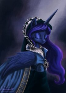 Rating: Safe Score: 0 Tags: blue_body blue_feathers clothed clothing cool_colors dress e621 equid equine eyes_closed feathered_wings feathers female feral friendship_is_magic hair hasbro hi_res horn mammal my_little_pony mythological_creature mythological_equine mythology princess_luna_(mlp) purple_hair smile solo whitestar1802 winged_unicorn wings User: bunchy7s