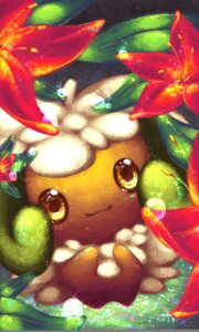 Rating: Safe Score: 0 Tags: 3:5 absurd_res amber_eyes ambiguous_gender chibi detailed detailed_background e621 elemental_creature flora_fauna flower generation_5_pokemon hi_res humanoid looking_at_viewer looking_up nintendo plant pokemon pokemon_(species) smile solo standing toony uyre whimsicott User: bunchy7s