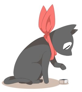 Rating: Safe Score: 0 Tags: ambiguous_gender black_body black_fur curious domestic_cat e621 felid feline felis feral fur looking_down mammal mihune nichijou paws raised_paw sakamoto_(nichijou) scarf simple_background sitting solo tail white_background User: bunchy7s