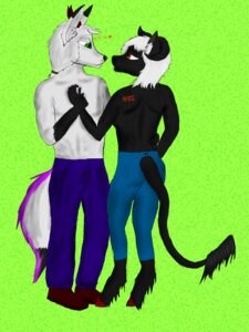 Rating: Safe Score: 0 Tags: 3:4 absurd_res anthro canid canine duo e621 female fox fur green_eyes hair hi_res horn i_love_you long_hair male mammal muscular red_eyes relldezz sayanelbadfox unknown_artist User: bunchy7s
