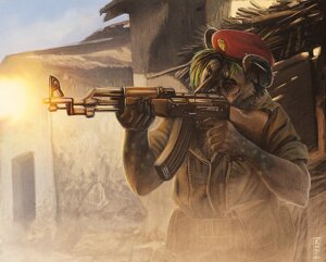 Rating: Safe Score: 0 Tags: african_wild_dog ak-47 ak_platform anthro assault_rifle belt beret biped brown_body brown_fur canid canine clothed clothing cloud day e621 fur gun hair hat headgear headwear holding_gun holding_object holding_ranged_weapon holding_weapon kannos male mammal one_eye_closed outside ranged_weapon rifle shooting short_hair sky solo spots standing utility_belt watermark weapon User: bunchy7s