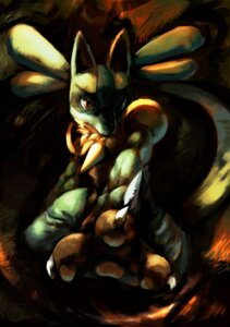 Rating: Safe Score: 0 Tags: ambiguous_gender anthro blue_body blue_fur canid canine claws detailed detailed_background e621 fur generation_4_pokemon high_contrast looking_at_viewer lucario mammal nintendo perspective pokemon pokemon_(species) red_eyes solo spikes toony まくまく User: bunchy7s
