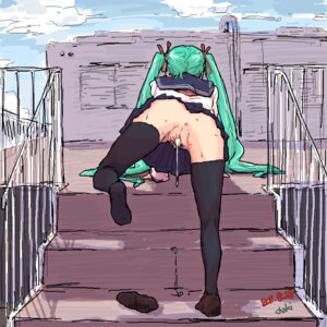Rating: Explicit Score: 0 Tags: 1girl 1girls 2011 after_sex after_vaginal anus ass bent_over color cum cum_in_pussy cum_inside cumdrip day female female_only female_pubic_hair from_behind green_hair hatsune_miku hatsune_miku_(cosplay) long_hair no_panties oekaki pixel pubic_hair pussy railing rule34 school_uniform serafuku shoes skirt sky solo stairs sweat thighhighs tied_hair twintails uncensored vagina very_long_hair vocaloid User: bunchy7s