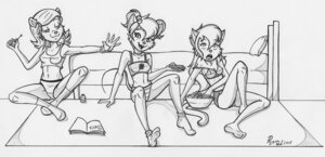 Rating: Questionable Score: 0 Tags: 2008 anthro bear bed bra breasts clothing colored_nails domestic_cat e621 feet felid feline felis female food footwear furniture group house_mouse legwear male mammal monochrome mouse murid murine nails panties poland_(artist) popcorn rodent simple_background sitting sleepover small_breasts socks soles sonny_glitter tail toes trio underwear white_background young young_anthro User: bunchy7s