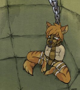 Rating: Questionable Score: 0 Tags: anthro barefoot bdsm bodily_fluids bondage bound canid canine chain chained clouded_(fa) collar cuff_(restraint) dungeon e621 feet fully_bound gag gagged leash male mammal muzzle_(object) muzzled plantigrade prison prisoner restrained restraints shackles solo straitjacket submissive submissive_male tears User: bunchy7s