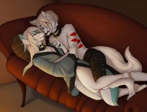 Rating: Safe Score: 0 Tags: anthro bare_hands barefoot belly blue_eyes bottomwear canid canine canis clothing collar duo e621 feet female fur green_body green_fur hair heart_symbol heterochromia humanoid_hands katida lichelet ly-ulf male mammal red_eyes saya_darkmoon shorts tail white_belly white_body white_fur white_hair wolf User: bunchy7s