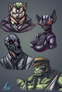 Rating: Safe Score: 0 Tags: accessory alternate_form alternate_species anthro anubian_jackal batman_(series) big_breasts black_mask black_mask_(dc) breasts canid canine canis catwoman cleavage closed_smile clothed clothing creepy_smile crocodile crocodilian dc_comics digital_media_(artwork) domestic_cat e621 eyewear felid feline felis female fox furrification goggles group hat headgear headwear hi_res jackal jaeh killer_croc male mammal mask mouth_closed muscular muscular_anthro muscular_male necktie red_eyes reptile scalie sharp_teeth signature smile teeth the_joker User: bunchy7s