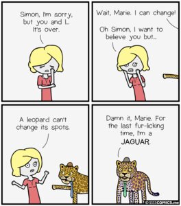 Rating: Safe Score: 0 Tags: 1111comics accessory blonde_hair clothing comic dialogue duo e621 english_text eyes_closed felid female feral hair hat headgear headwear human humor jaguar jewelry male mammal necklace necktie pantherine shirt simple_background text topwear white_background User: bunchy7s