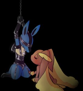 Rating: Questionable Score: 0 Tags: ambiguous_gender anthro bdsm big_ears black_background black_body black_fur blue_body blue_fur blush bound canid canine chain chained duo e621 fur generation_4_pokemon kajiura lagomorph lopunny lucario mammal nintendo pokemon pokemon_(species) red_eyes simple_background yellow_body yellow_fur User: bunchy7s