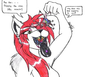Rating: Questionable Score: 0 Tags: anthro anthro_pred black_tongue crayon_(artwork) dangling drazelleverse duo e621 english_text female female_pred gaping_mouth gothyk green_eyes hair hybrid imminent_vore macro mammal mixed_media mouse murid murine open_mouth pen_(artwork) rainbow red_hair rodent text tongue traditional_media_(artwork) uvula vore whinry User: bunchy7s