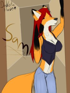 Rating: Safe Score: 0 Tags: 3:4 anthro big_breasts black_clothing black_crop_top black_nose black_shirt black_topwear blue_bottomwear blue_clothing blue_eyes blue_pants bottomwear breasts canid canine cleavage clothed clothed_anthro clothed_female clothing colored_sketch crop_top dakodragon digital_drawing_(artwork) digital_media_(artwork) dipstick_ears e621 ear_markings female female_anthro fox fully_clothed fully_clothed_anthro fully_clothed_female fur gloves_(marking) hair inside mammal markings multicolored_body multicolored_ears multicolored_fur orange_body orange_fur orange_tail pants portrait red_fox red_hair samantha_arrow shirt sketch solo standing tail three-quarter_portrait topwear true_fox wall_(structure) User: bunchy7s
