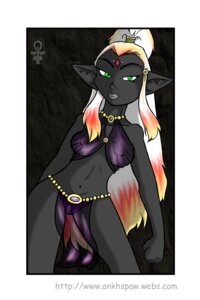 Rating: Questionable Score: 0 Tags: black_skin drow_priestess female lostsoulofakitsune multicolored_hair pointy_ears rule34 tagme User: bunchy7s