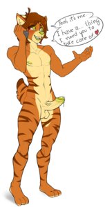 Rating: Explicit Score: 0 Tags: anthro balls biped blush bodily_fluids cellphone cum dialogue e621 electronics english_text erection felid foreskin genital_fluids genitals hair hi_res humanoid_genitalia humanoid_penis hybrid male mammal nipples nude pantherine partially_retracted_foreskin penis phone precum sco0t smartphone solo standing text tiger User: bunchy7s