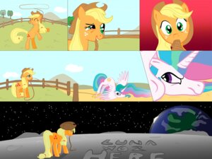 Rating: Safe Score: 0 Tags: 4:3 applejack_(mlp) banishment comic cutie_mark e621 earth_pony equid equine female feral friendship_is_magic hasbro horse mammal mean moon my_little_pony parallaxmlp pony princess_celestia_(mlp) quadruped rope sad space tail to_the_moon User: bunchy7s
