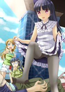 Rating: Explicit Score: 0 Tags: 3girls black_legwear blonde_hair blue_eyes blue_hair dark_hair dress dress_lift feet female femdom footjob footjob_with_legwear glasses gokou_ruri highres human kousaka_kirino long_hair makishima_saori male multiple_females open_mouth ore_no_imouto_ga_konna_ni_kawaii_wake_ga_nai panties panties_under_pantyhose panties_visible_through_clothing pantyhose partial_male purple_eyes purple_hair red_eyes rule34 standing standing_footjob tongue white_panties User: bunchy7s