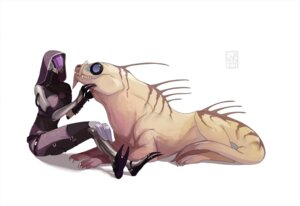 Rating: Safe Score: 0 Tags: alien alien_humanoid bioware duo e621 electronic_arts female feral humanoid lingrimm mass_effect quadruped quarian simple_background sitting tail tali'zorah varren white_background User: bunchy7s