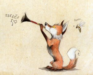 Rating: Safe Score: 0 Tags: 2010 ambiguous_gender arthropod canid canine digitigrade dipstick_tail duo e621 feral fox heart_symbol humor hymenopteran insect insect_wings mammal markings musical_note musical_symbol sitting skia symbol tail tail_markings vuvuzela wasp wings yellow_eyes User: bunchy7s