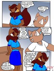 Rating: Questionable Score: 0 Tags: anthro brown_body brown_fur brown_hair canid canine canis clothing comic domestic_dog duo e621 female fluffy fluffy_tail fur hair la_venta low_res male mammal open_mouth panties por_furryart spanish_text standing tail text translated underwear User: bunchy7s