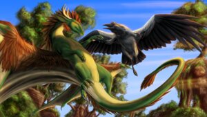 Rating: Safe Score: 0 Tags: 2013 amber_eyes ambiguous_gender anthro avian avian_feet beak bird claws corvid corvus_(genus) crow dancing dragon duo e621 european_mythology feathered_wings feathers featureless_crotch female feral flying forest fur furred_dragon furred_scalie hi_res hooded_crow horn light male mythological_creature mythological_scalie mythology oscine outside passerine plant scalie sunlight tail tree verd wairu western_dragon wings User: bunchy7s
