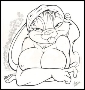 Rating: Questionable Score: 0 Tags: 4_fingers alex_spastic anthro big_breasts black_and_white black_border border breasts buckteeth e621 female fingers front_view fur hair lagomorph leporid line_art long_ears looking_at_viewer mammal monochrome nipples rabbit smile solo teeth tongue User: bunchy7s