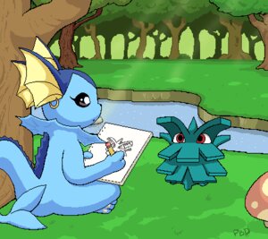 Rating: Safe Score: 0 Tags: ambiguous_gender anthro anthrofied aquabunny bubbles_lavee creating_art crossed_legs detailed_background digital_media_(artwork) drawing_(object) duo e621 eeveelution female feral forest frill_(anatomy) furgonomic_piercing furgonomics generation_1_pokemon generation_2_pokemon grass head_crest head_frill light looking_at_viewer low_res membrane_(anatomy) membranous_frill nature neck_frill nintendo notebook oekaki outside pencil_(object) piercing pineco plant pokemon pokemon_(species) pokemorph red_eyes river sketchbook sunlight tail toony tree vaporeon water wood User: bunchy7s