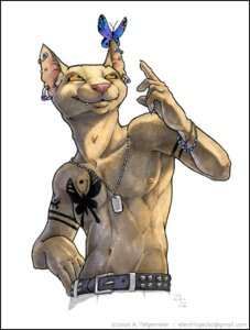 Rating: Safe Score: 0 Tags: 2006 alternative_fashion anthro arthropod belt blue_morpho bracelet butterfly clothed clothing dog_tags domestic_cat e621 ear_piercing felid feline felis hairless hairless_cat helix_piercing insect jewelry lepidopteran male mammal oce piercing punk simple_background smile solo sphynx_(cat) tattoo topless white_background User: bunchy7s Rating: Safe Score: 0 Tags: 2006 alternative_fashion anthro arthropod belt blue_morpho bracelet butterfly clothed clothing dog_tags domestic_cat e621 ear_piercing felid feline felis hairless hairless_cat helix_piercing insect jewelry lepidopteran male mammal oce piercing punk simple_background smile solo sphynx_(cat) tattoo topless white_background User: bunchy7s