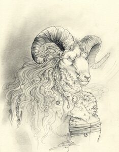 Rating: Safe Score: 0 Tags: alectorfencer anthro bandage bighorn_sheep bovid braided_hair broken_horn caprine curved_horn e621 ear_piercing greyscale hair half-length_portrait horn looking_back male mammal monochrome piercing portrait sheep signature sketch solo traditional_media_(artwork) User: bunchy7s