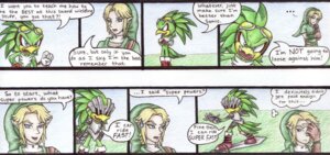 Rating: Safe Score: 0 Tags: accipitrid accipitriform armor avian beak bird blonde_hair blue_eyes bodily_fluids chest_tuft clothing comic crossover dialogue doing_it_wrong duo e621 ellipsis english_text eyewear facepalm fur gauntlets gloves goggles hair handwear human jet_the_hawk link male mammal mask melee_weapon nintendo sega sir_lamorak_(sonic_and_the_black_knight) sonic_and_the_black_knight sonic_riders sonic_storybook_series sonic_the_hedgehog_(series) speedlimit_infinity sweat sword text the_legend_of_zelda tuft weapon User: bunchy7s