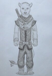 Rating: Safe Score: 0 Tags: 2013 anthro armor barefoot biped clothing e621 feet felid fur greyscale lion looking_at_viewer male mammal melee_weapon monochrome pantherine paws plejman shadow simple_background sketch solo standing sword traditional_media_(artwork) weapon whiskers User: bunchy7s