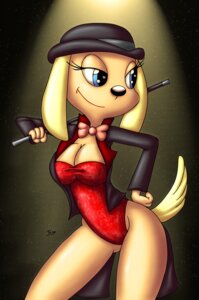 Rating: Questionable Score: 0 Tags: anthro bare_legs bedroom_eyes black_bowler_hat black_clothing black_coat black_topwear bow_(feature) bow_tie bowler_hat brandy_and_mr._whiskers brandy_harrington cane canid canine canis clothing coat disney domestic_dog e621 eyelashes female fur hat headgear headwear holding_cane holding_object innocenttazlet leotard looking_away mammal monotone_clothing monotone_leotard narrowed_eyes pink_bow_tie red_clothing red_leotard seductive showgirl smile solo sparkles sparkling_clothing sparkling_leotard spotlight tail tailcoat tan_body tan_fur topwear yellow_ears yellow_tail User: bunchy7s