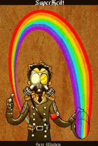 Rating: Safe Score: 0 Tags: clothing cruzbones e621 gas_mask hat headgear headwear human male mammal mask nazi not_furry rainbow rainbow_arch solo superjail! User: bunchy7s