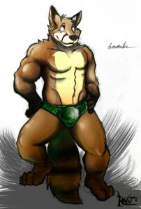 Rating: Questionable Score: 0 Tags: anthro bulge clothed clothing e621 green_clothing green_underwear hakijagu1 hybrid male maneater muscular muscular_anthro muscular_male ryke solo tail underwear User: bunchy7s