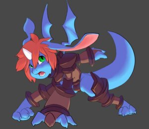 Rating: Safe Score: 0 Tags: 2013 action_pose anthro armor chizi clothing devin_(onta) e621 floppy_ears green_eyes hair horn leaning leaning_forward long_ears looking_away male membrane_(anatomy) membranous_wings open_mouth pose pupils red_hair scalie slit_pupils small_wings solo thick_thighs thong underwear unigan wings User: bunchy7s
